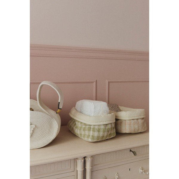 Světle zelený látkový dětský koš na hračky 30x20x20 cm Swan Matcha – Lorena Canals-image-1