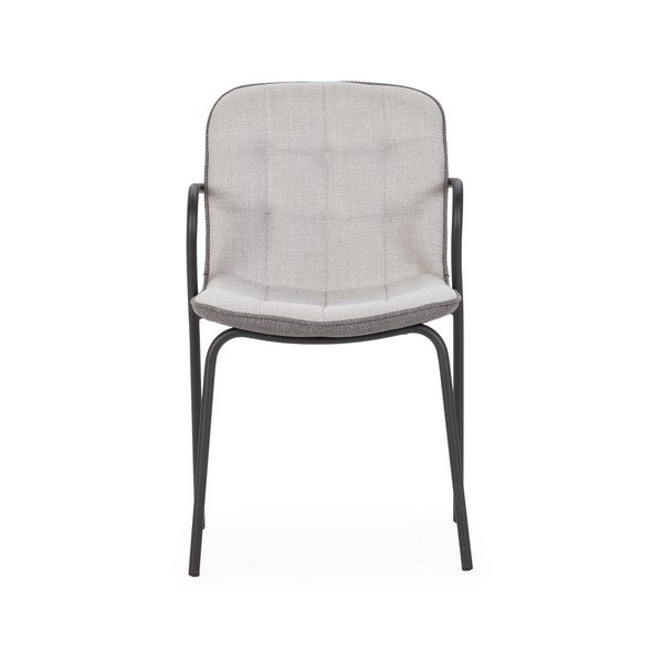 Světle šedá čalouněná jídelní židle s područkami Angie – Marckeric-image-2