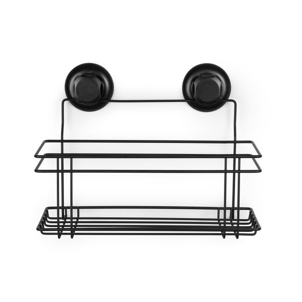 Černá samodržící nástěnná koupelnová polička Compactor Bestlock Black All Purpose Holder, 30 x 20,5 cm-image-4