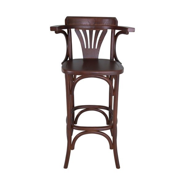 Hnědá barová židle z jilmového dřeva (výška sedáku 77 cm) Montmartre – Antic Line-image-2