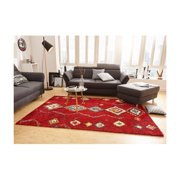 Červený koberec Mint Rugs Geometric, 200 x 290 cm-image-3