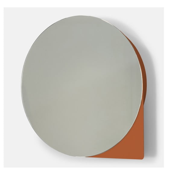 Kovová závěsná/se zrcadlem koupelnová skříňka v terakotové barvě 55x55 cm Sonnet – Spinder Design-image-3