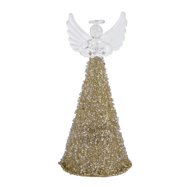 Skleněný dekorativní andělíček ve zlaté barvě Ego Dekor Gioia, výška 13,5 cm