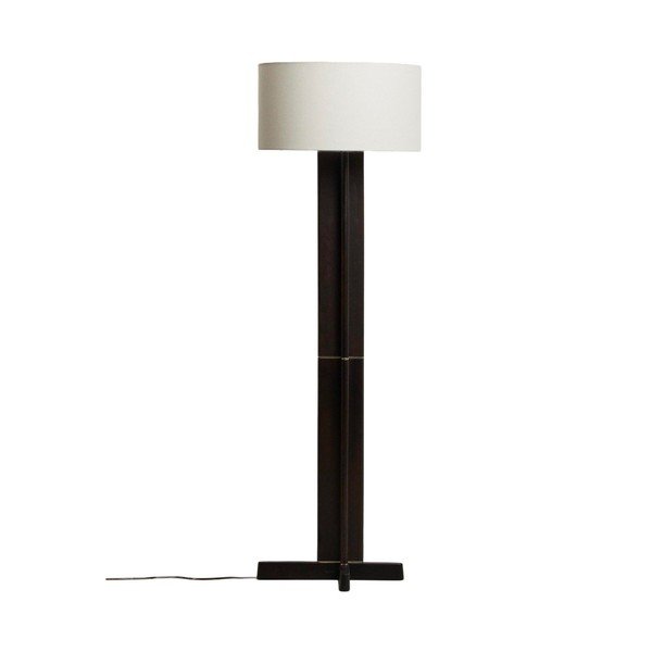 Bílá/tmavě hnědá stojací lampa s textilním stínidlem (výška 150,5 cm) Niani – Kave Home