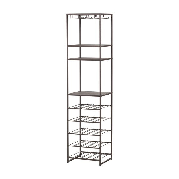 Tmavě hnědá vinotéka počet lahví 25, 45x185x40 cm Reese – WOOOD