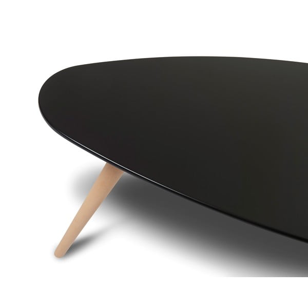 Černý konferenční stolek s nohami z bukového dřeva Furnhouse Fly, 116 x 66 cm-image-1