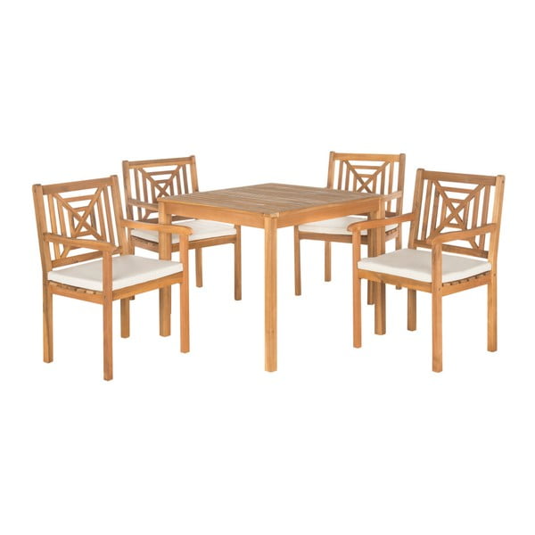 Set zahradního stolu a židlí z akátového dřeva Safavieh Riva