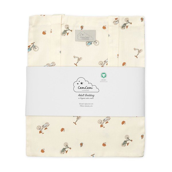 Světle žluté dětské povlečení na jednolůžko z bio bavlny 140x200 cm Bicycles – Cam Cam Copenhagen-image-2