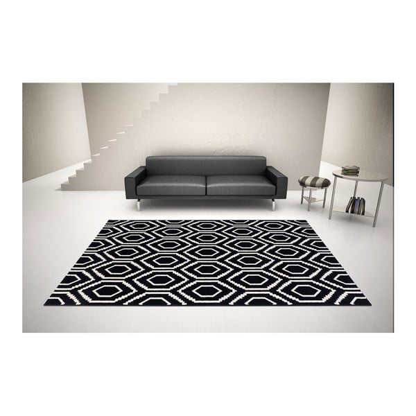 Černo-bílý koberec DECO CARPET Tripoli, 133 x 190 cm
