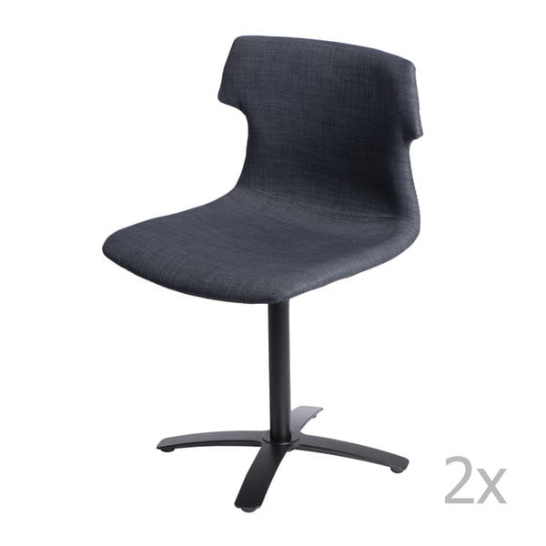 Sada 2 grafitových čalouněných židlí D2 Techno One