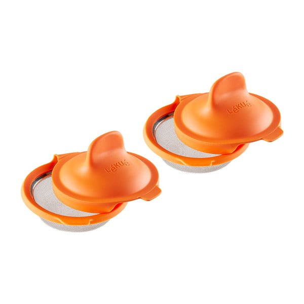 Sada 2 oranžových silikonových formiček na ztracená vejce Lékué Pouched