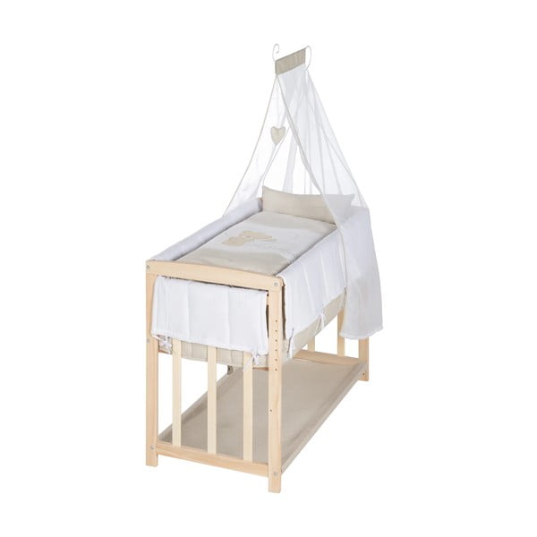 Kolébka v přírodní barvě s úložným prostorem a nebesy 90x45 cm Liebhabär – Roba-image-2
