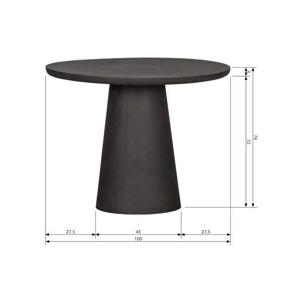 Hnědošedý zahradní odkládací stolek WOOOD Damon, ø 100-image-2