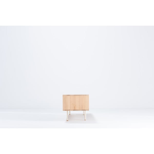 TV stolek z dubového dřeva v bílo-přírodní barvě 200x48 cm Fina – Gazzda-image-4