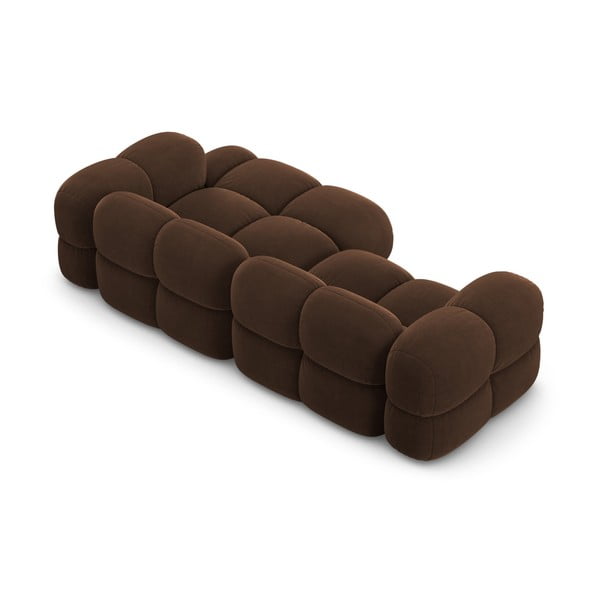 Tmavě hnědá sametová rohová pohovka (pravý roh/s lenoškou) Loretto – Cosmopolitan Design-image-4