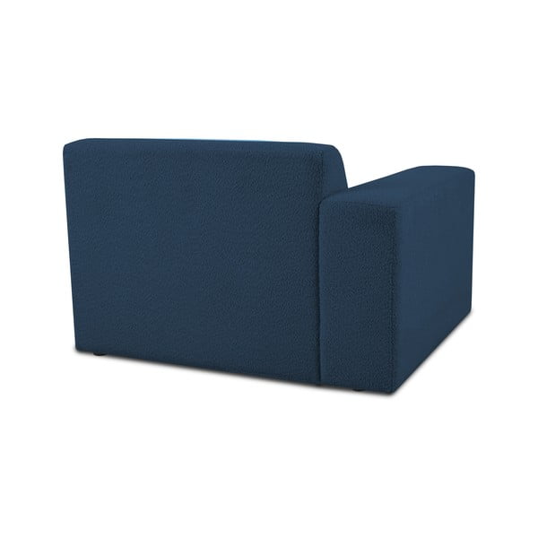 Tmavě modrý modul pohovky z textilie bouclé (levý roh) Roxy – Scandic-image-2