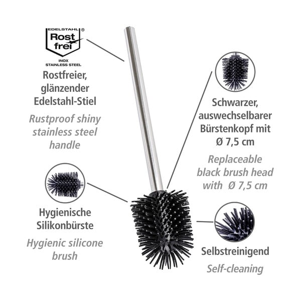 Náhradní toaletní kartáč s rukojetí z nerezové oceli Wenko-image-3