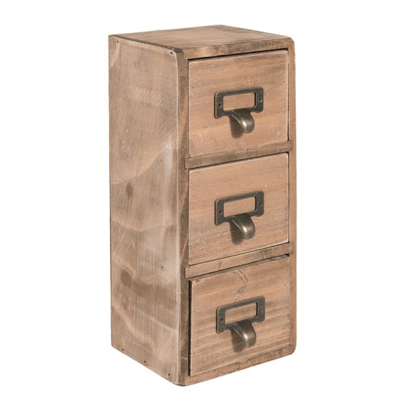 Dřevěná skříňka se 3 zásuvkami Clayre & Eef Mini Dresser, 11 x 27 cm