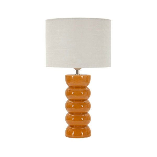 Keramická stolní lampa v hořčicové barvě/bílá s textilním stínidlem (výška 46 cm) Torr – Mauro Ferretti