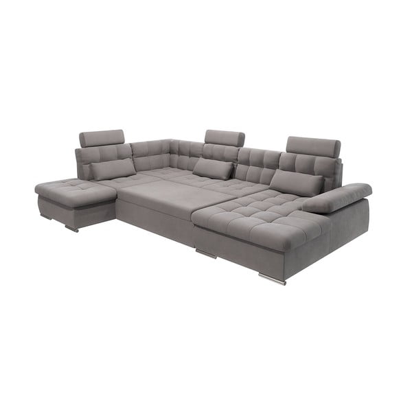 Šedá rozkládací/s úložným prostorem rohová pohovka (levý roh/do "U") Merkur – Ropez-image-2