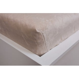 Krémové napínací prostěradlo z mikroflanelu 180x200 cm Basic – Jerry Fabrics