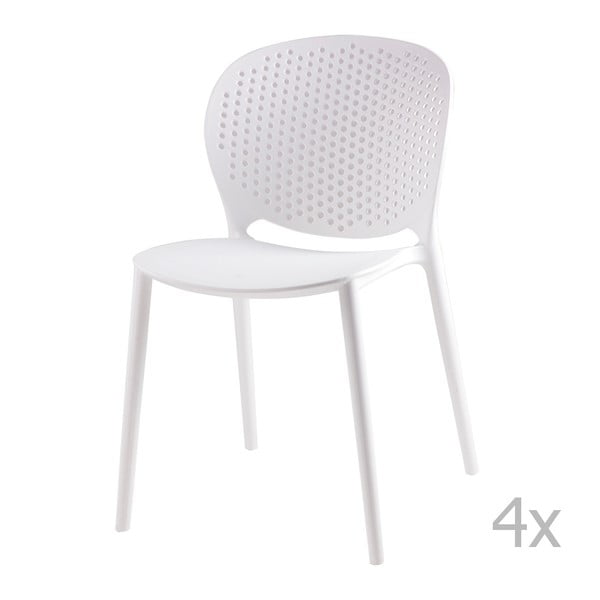 Sada 4 bílých jídelních židlí sømcasa Betsy