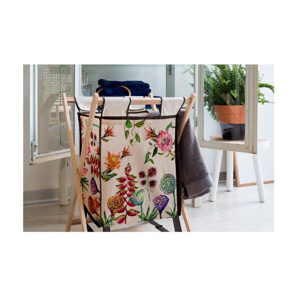 Úložný koš s konstrukcí z borovicového dřeva Madre Selva Flores Salvajes, 50 l-image-1