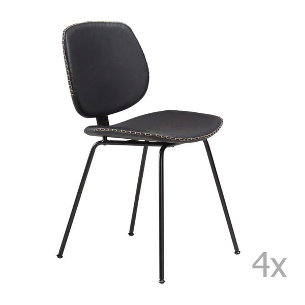 Sada 4 černých jídelních židlí DAN– FORM Prime