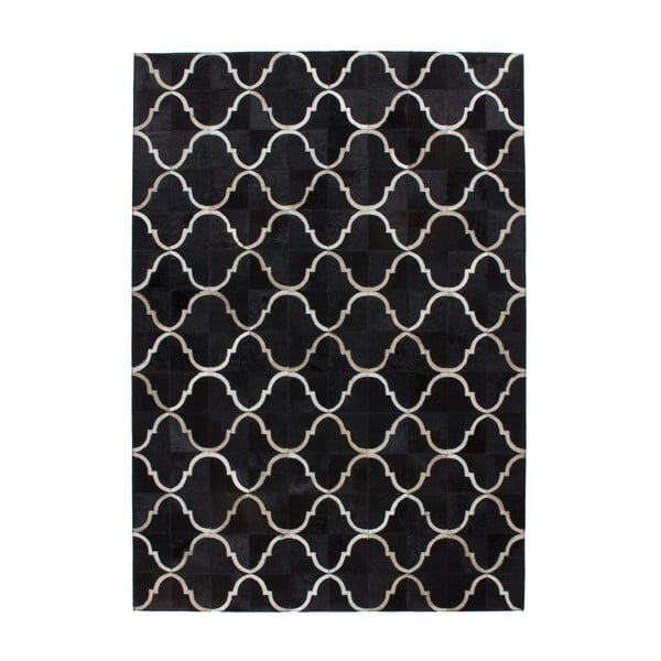 Kožený koberec Eclipse Black, 120x170 cm