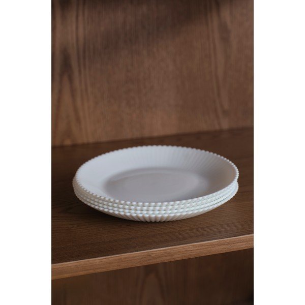 Bílé skleněné talíře v sadě dezertní 4 ks ø 17,5 cm Alessia – Jotex-image-1