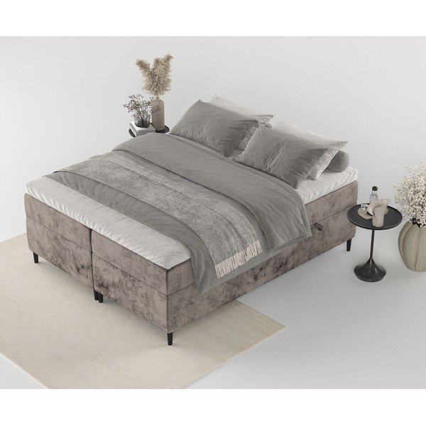 Hnědá boxspring postel s úložným prostorem 180x200 cm Araya – Maison de Rêve-image-3