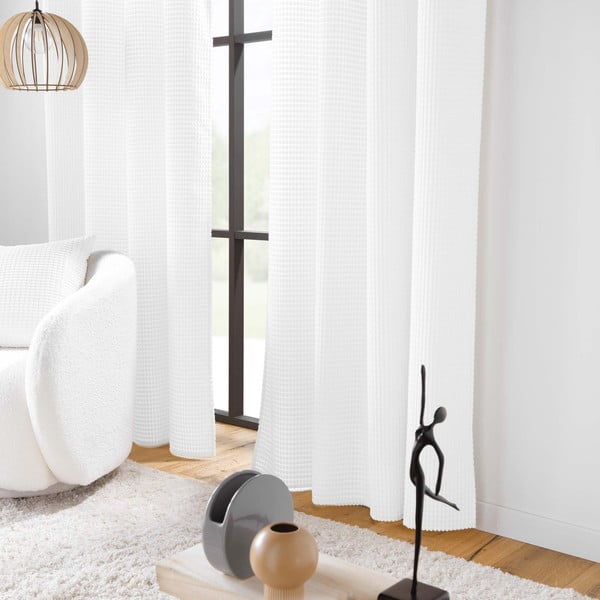 Bílý sametový závěs 140x260 cm Swing – douceur d'intérieur-image-1