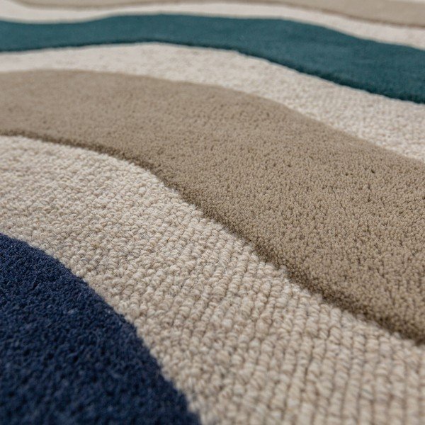 Modrý ručně tkaný vlněný běhoun 80x300 cm Cascade Wool – Flair Rugs-image-4