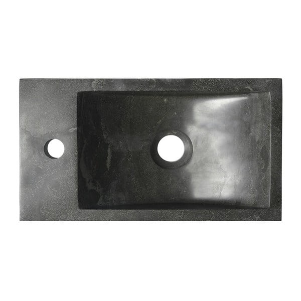 Černé kamenné umývátko 40x22 cm Blok – Sapho-image-1