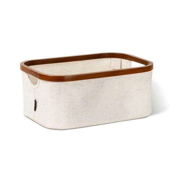Krémový látkový úložný box 38x26x16 cm Bamboo/Linen – Bigso