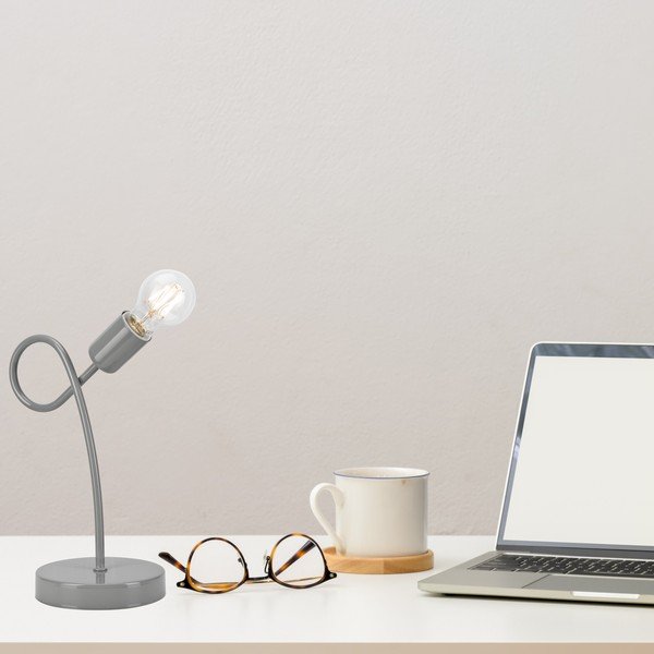 Šedá stolní lampa - LAMKUR-image-1