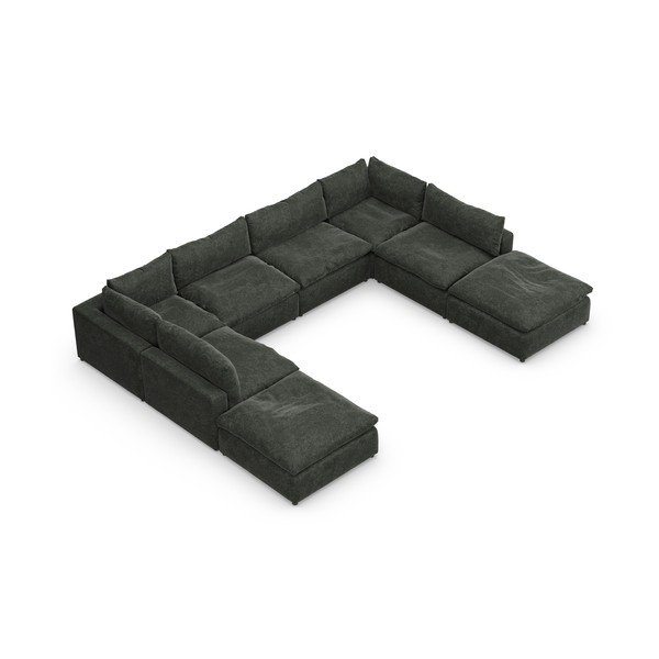 Tmavě šedá rohová pohovka do "U" Moonlight – Furninova -image-3