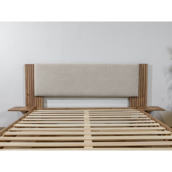 Světle šedá dvoulůžková postel s roštem 140x190 cm Lior – Bobochic Paris-image-3