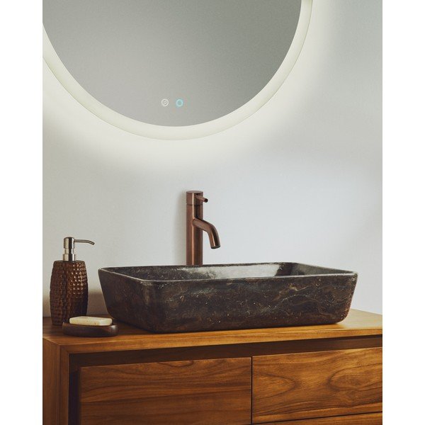 Šedé kamenné umyvadlo 55x35 cm Darnen – Kave Home-image-1