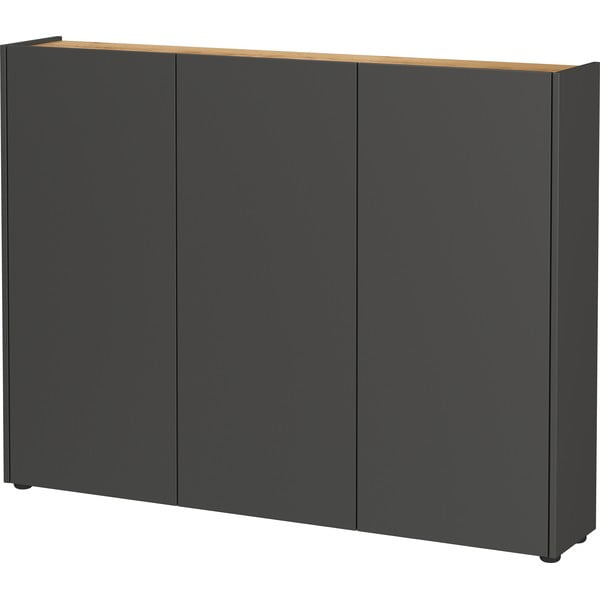 Antracitová skříňka v dekoru dubu 138x105x25 cm Libbiano – Germania