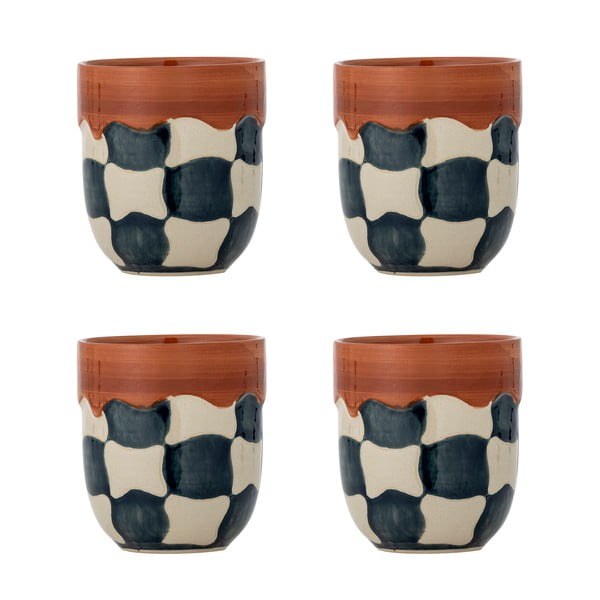 Šálky v sadě 4 ks z kameniny 375 ml Check – Bloomingville