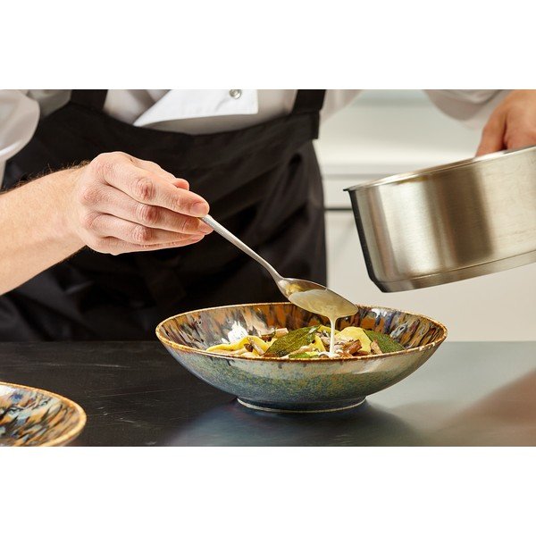 Hnědý hluboký  porcelánový talíř ø 21 cm Resto – BonBistro-image-1