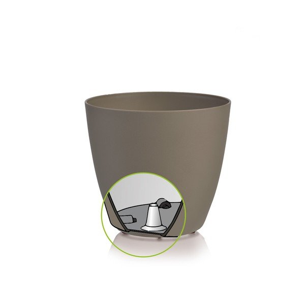 Šedohnědý květináč s pojízdnými kolečky Gardenico Ella Twist'n'Roll Smart System, ø 40 cm-image-1