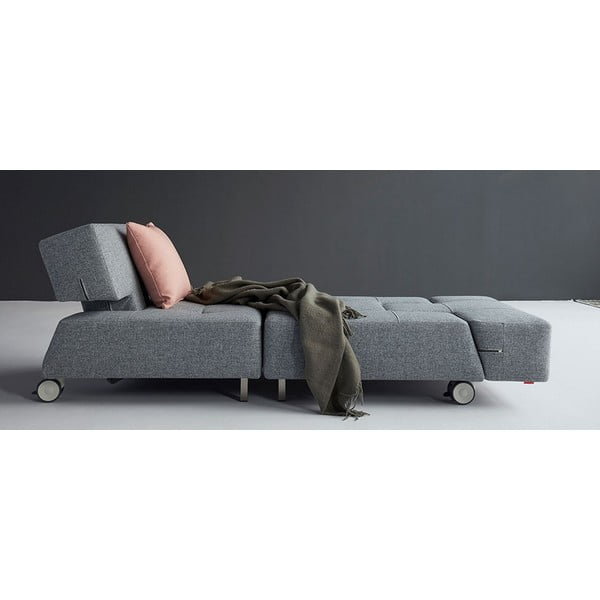 Šedé rozkládací křeslo Innovation Long Horn Twist Granite-image-3