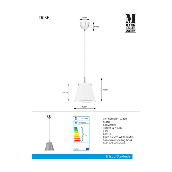 Šedé stropní svítidlo Markslöjd Tribe, ø 30 cm-image-2