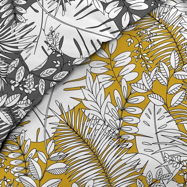 Žluté prodloužené povlečení na dvoulůžko z mikrovlákna 240x220 cm Calaos – douceur d'intérieur-image-4