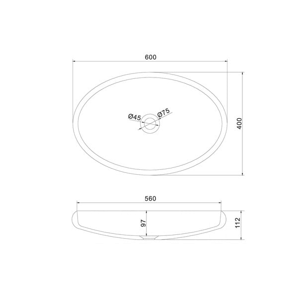 Bílé oválné umyvadlo Sapho Thin, 60 x 40 cm-image-2