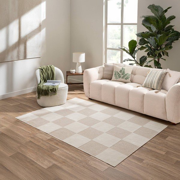 Béžový koberec s příměsí bavlny 140x200 cm Toledo – douceur d'intérieur-image-1