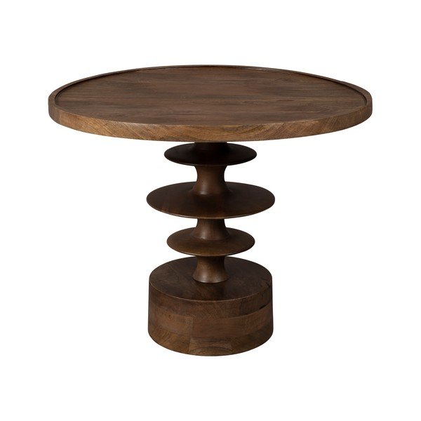 Kulatý konferenční stolek z mangového dřeva v tmavě přírodní barvě ø 66 cm Cath – Dutchbone