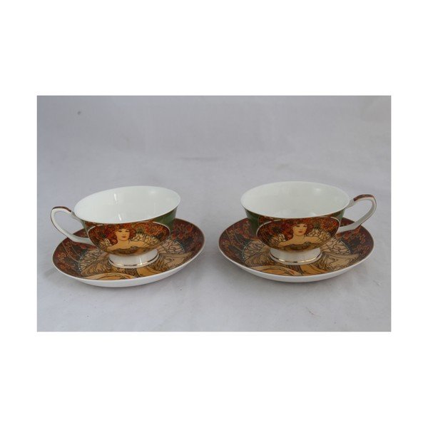 Alfons Mucha - sada 2 šálků s podšálky Snění